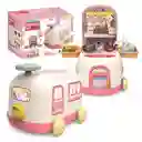 Juego De Cocina Mini 2 En 1 De Tren De Plástico De Dibujos Animados, Juego De Simulación, Juguetes De Cocina, Juego De Comida, Cocina De Juguete Para Niños