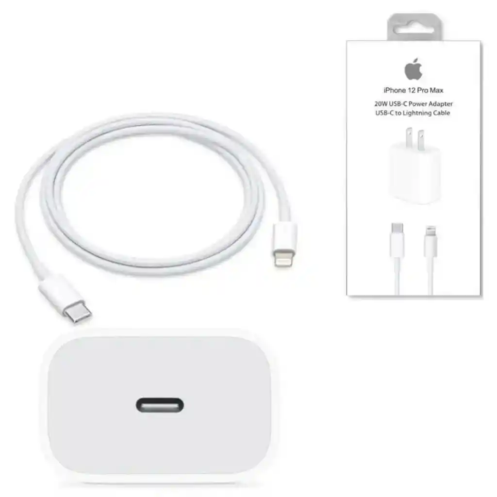 Cargador Iphone Tipo C 20w + Cable Tipo C Lightning Generico