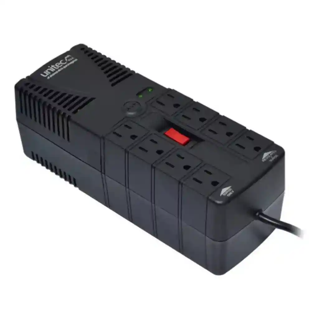 Regulador De Voltaje Automático U-1200 8 Tomas Unitec Original