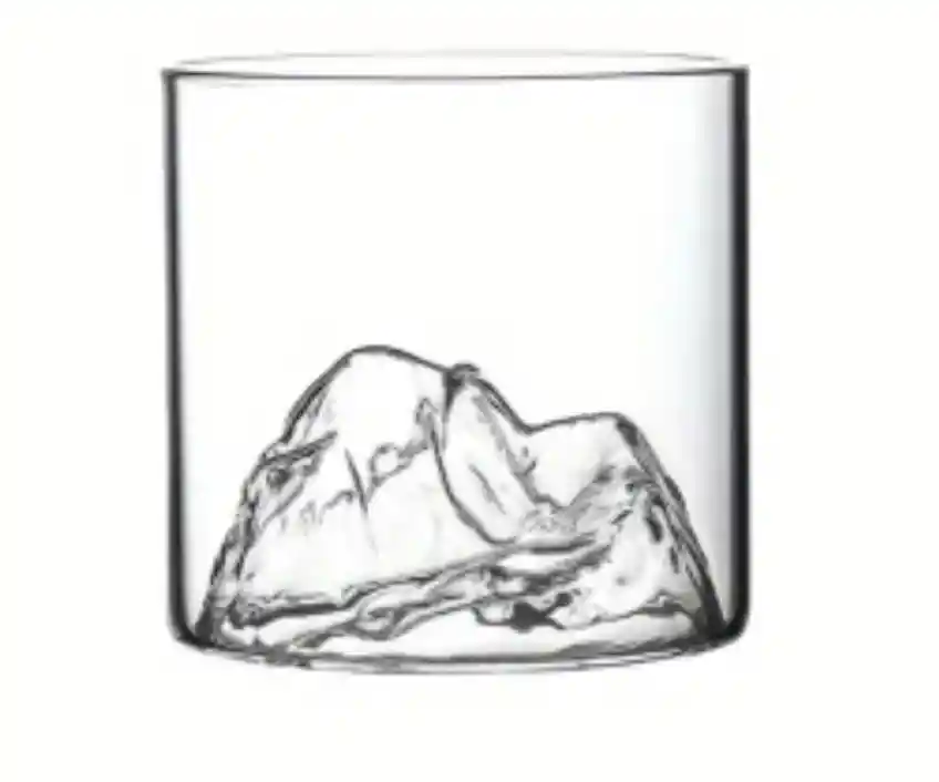 Vaso En Vidrio Para Trago Whisky Con Diseño De Montaña