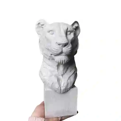 Figura Cebeza De Leona En Yeso