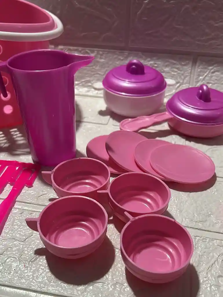 Accesorios Para Cocina Niñas Ollas + Estufa + Canasta Etc Juguetes Para Niña