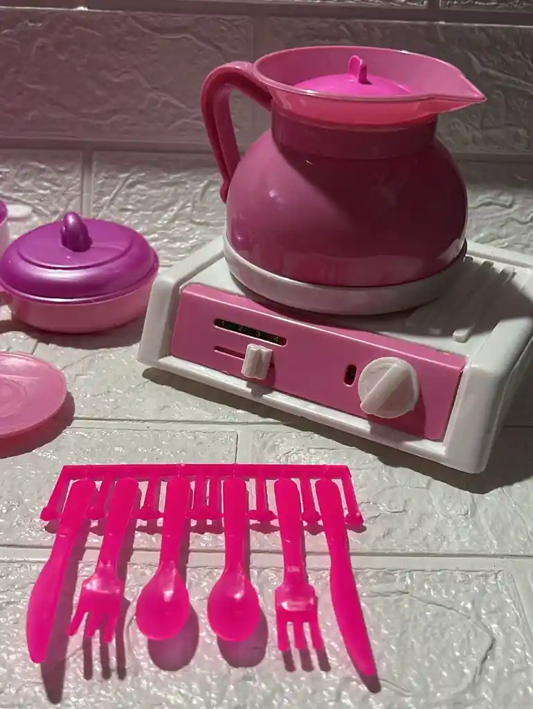 Accesorios Para Cocina Niñas Ollas + Estufa + Canasta Etc Juguetes Para Niña