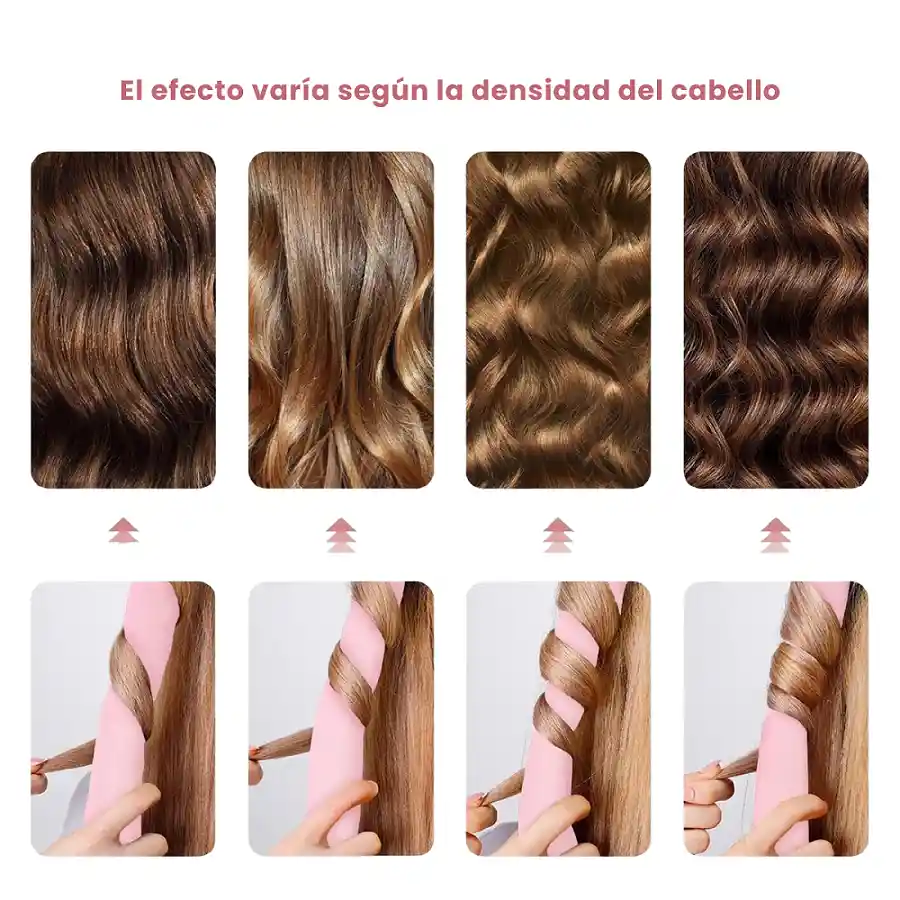 Ondas Sin Calor Tubo Rizador Cabello + 2 Scrunchies Satín