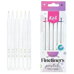 Kiut Marcadores Micro Punta O Fineliners Pastelx6