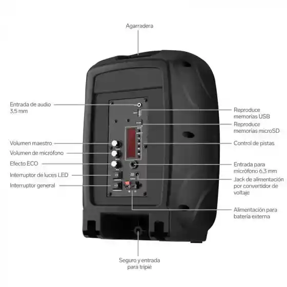 Parlante Steren De 8 550w Bluetooth Batería Recargable