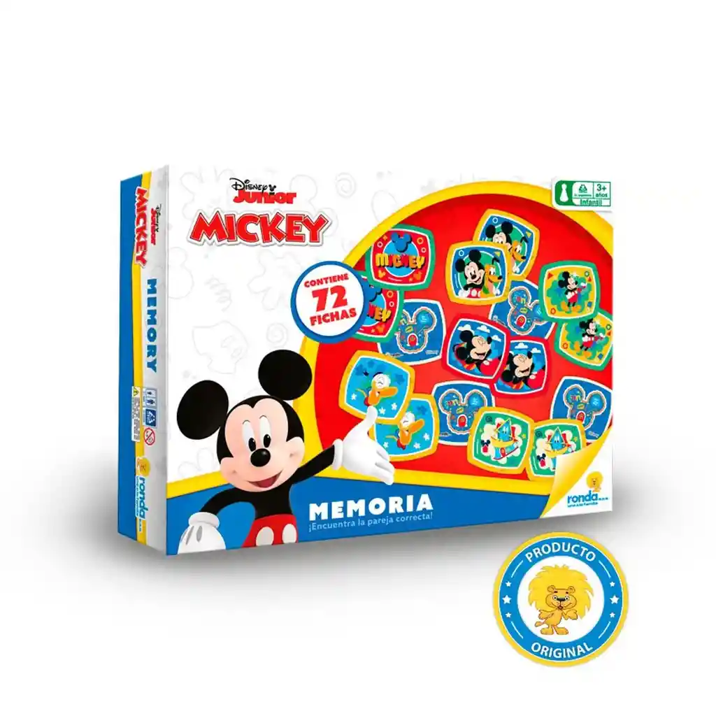 Juego De Mesa De Memoria Mickey Mouse Marca Ronda Original