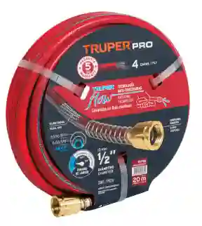 Manguera De 1/2" Super Reforzada Con 4 Capas De 20 Metros