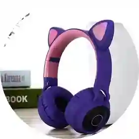 Diadema Bluetooth Gato Morada Bt028c