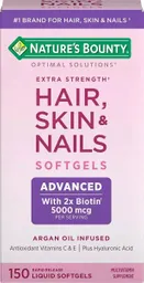 Biotina Hair, Skin Y Nails Extra Strength De Natures Bounty 150 Soft Gels Conamericana Original