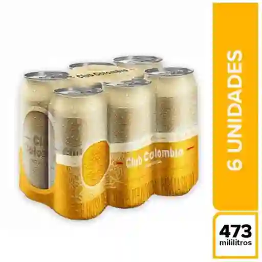 Sixpack Cerveza Club Colombia Dorada 473ml