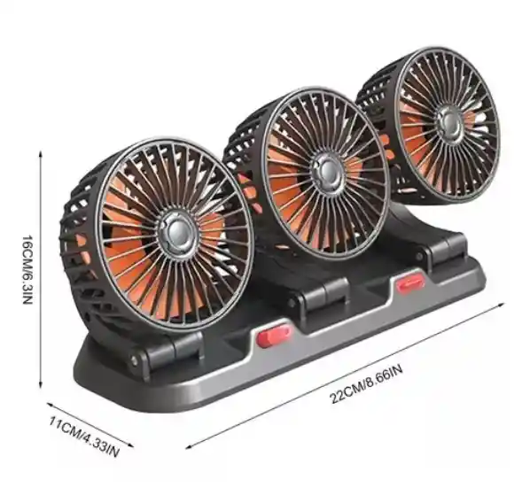 Ventilador Triple Portátil Para Carro 12v: Frescura En Tres Direcciones
