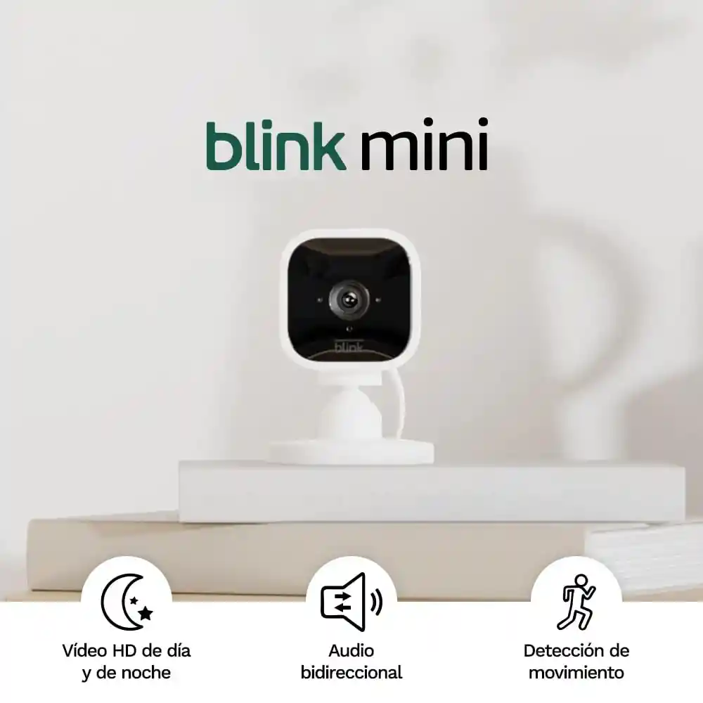 Blink Mini Cámara De Seguridad Inteligente Hd Compatible Con Alexa Blanca