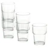 6 Vasos Vidrio Apilables De 170ml Bar Cocina Café Tinto