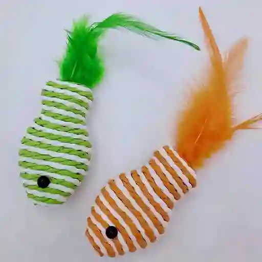 Juguete Pescado Interactivo Con Plumas * 2 Unidades