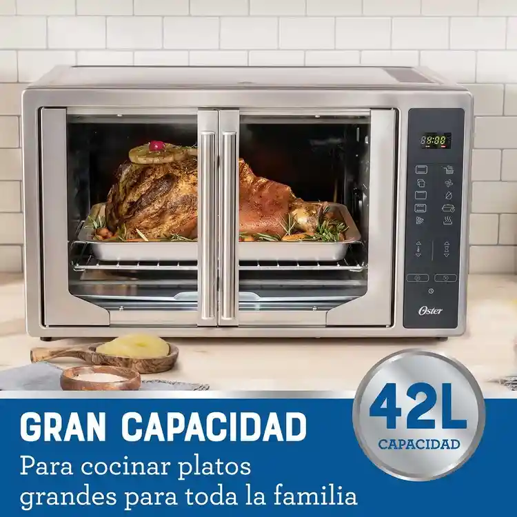 Horno Tostador Oster Con Freidora De Aire 2173940 42lt Plateado