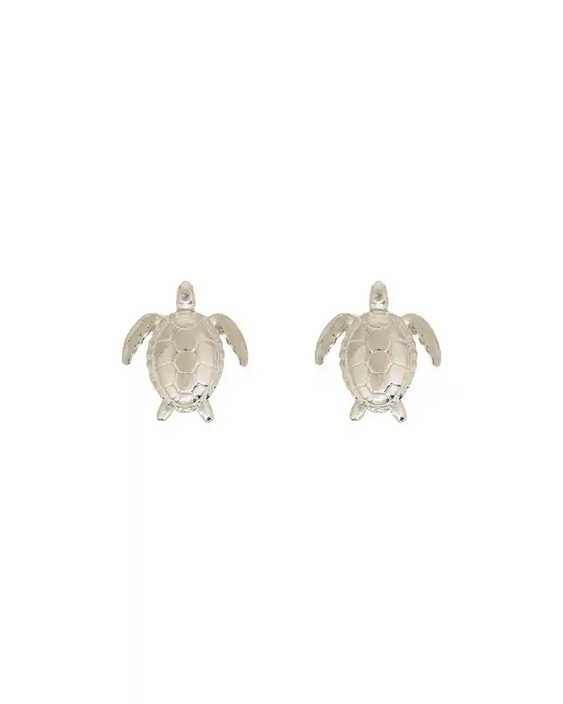 Luna Mar Aretes Turtle Reef Plateados