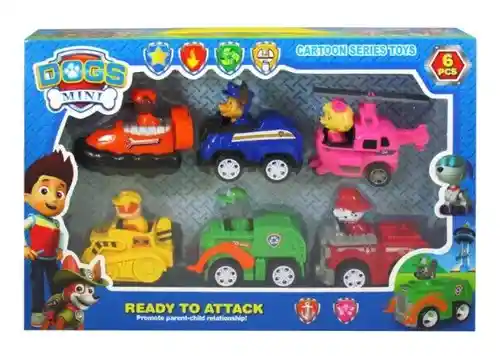 Set De Figuras Y Carros Paw Patrol.