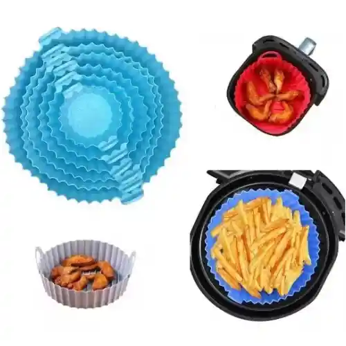 1 Juego 6 Moldes Bandejas En Silicona Airfryer Freidora De Aire Horno Reutilizables