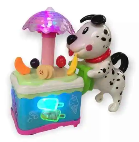 Perro Con Carrito De Helados Juguete / Música Y Efectos De Sonido / Colorido Y Movimiento