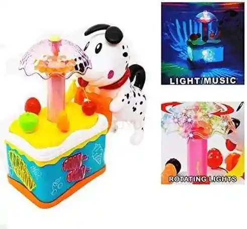Perro Con Carrito De Helados Juguete / Música Y Efectos De Sonido / Colorido Y Movimiento