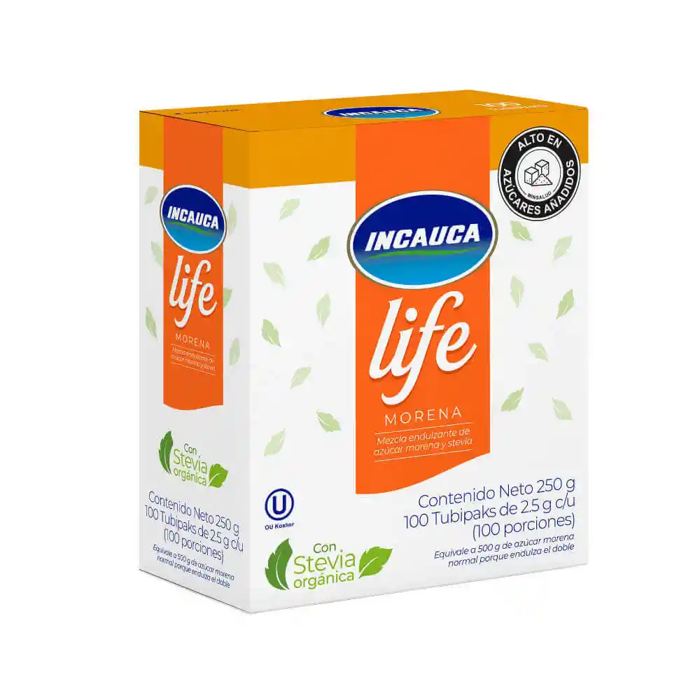 Azúcar Incauca Life Morena X 100 Sobres 25 G C/u - 250 G