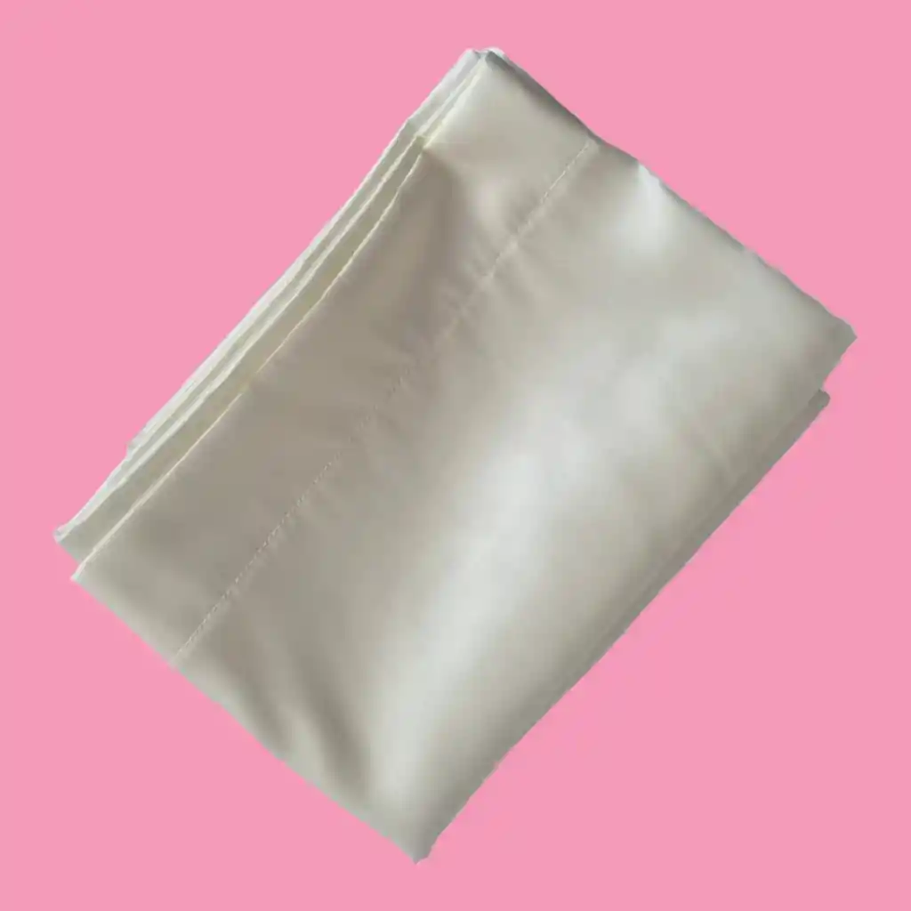 Funda Para Almohada Crema De Satín Licrado Alta Calidad Estandar 45cm X 65cm