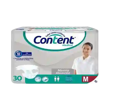 30 Pañales Content Medical Adulto Talla M