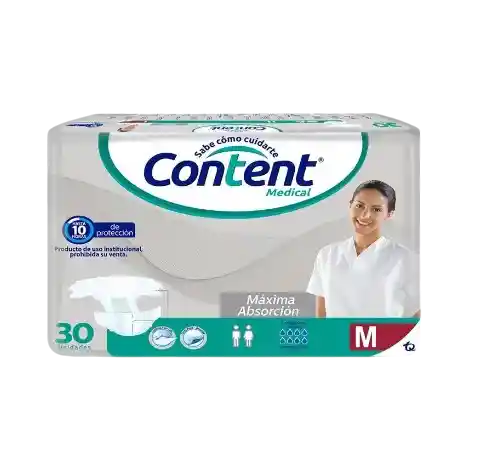 30 Pañales Content Medical Adulto Talla M