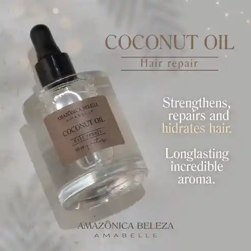 Óleo Capilar De Reparación Amazônica Beleza Coconut Oil Hair Repair 60ml