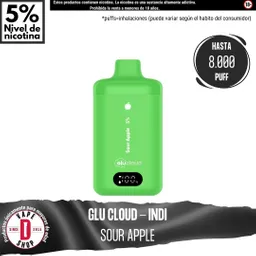 Glucloud Vape Sour Apple Indi / 8000 Puff