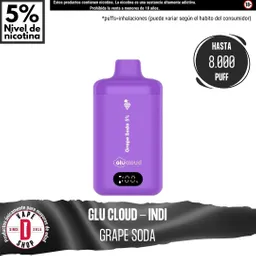 Glucloud Vape Grape Soda Indi / 8000 Puff