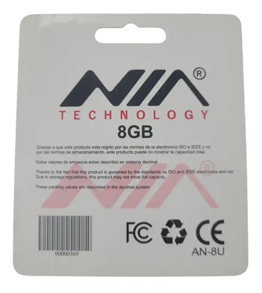 Memoria Usb De 8gb Nia Technology