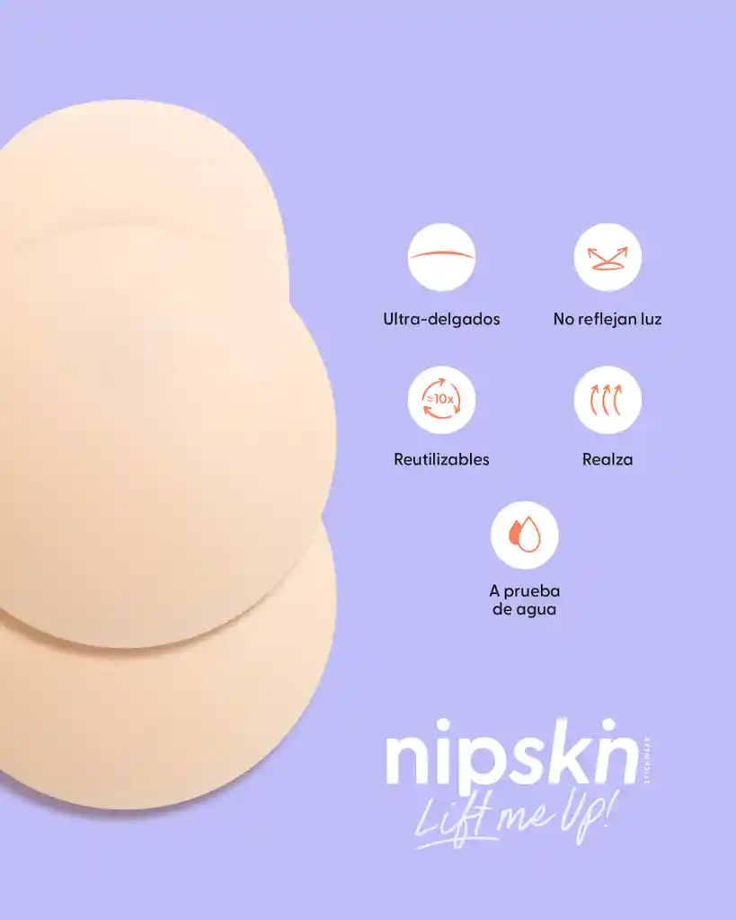 Nipskin Cubre Pezones Con Realce De Silicona Reutilizables - Chantilly