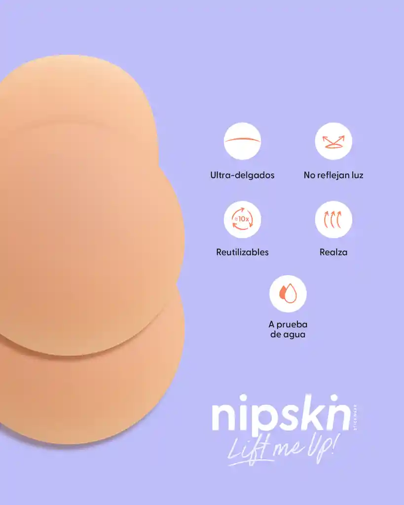 Nipskin Cubre Pezones Con Realce De Silicona Reutilizables - Cappuccino