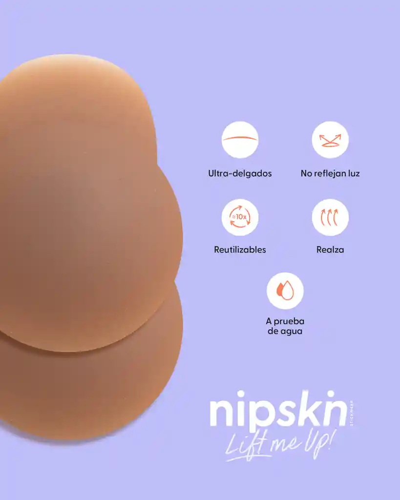 Nipskin Cubre Pezones Con Realce De Silicona Reutilizables - Chocolate