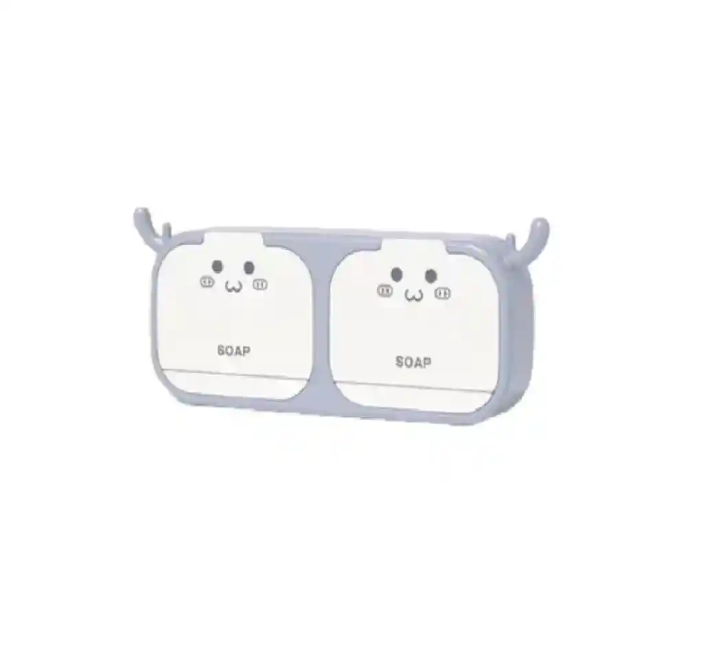 Jabonera De Baño Repisa Lavadero Multipropósito Con Ganchos Color Gris