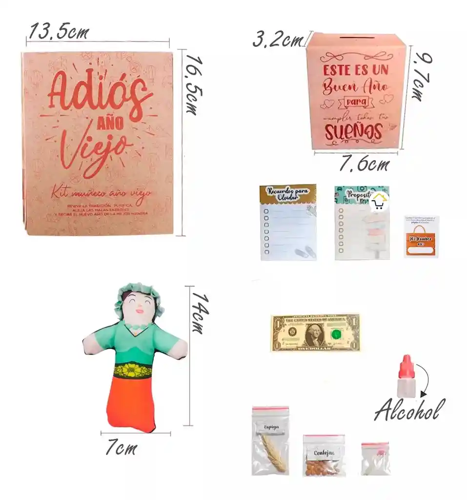 Set De Muñeco Año Viejo Kit Artesanal Por 2 Unidades