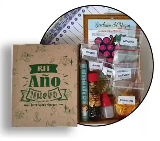 Kit Año Nuevo Caja Ritual Inicio De Año Fiestas Kan01