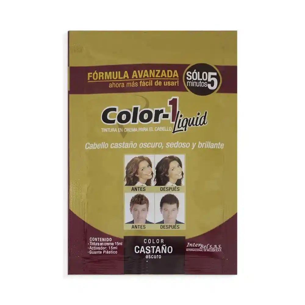 Tinte En Crema Color 1 Castaño Oscuro X15ml