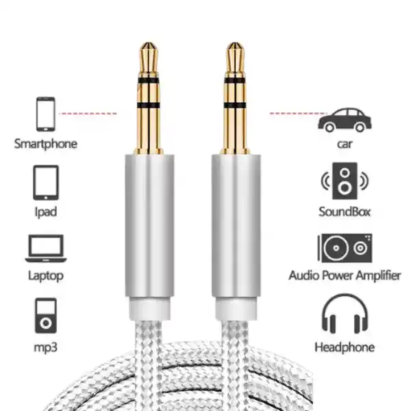 Cable Aux Audio 3.5 Plug A Plug Fpm F-au14002 1 Metro