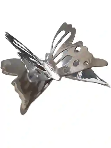 Adorno Mariposas De Papel Para Decoración De Fiestas X2 Und Plateada