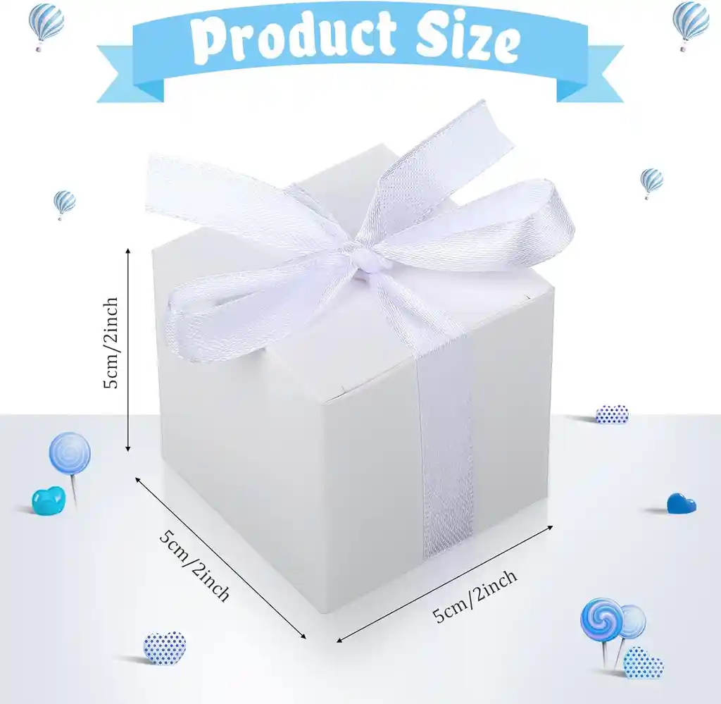 Mini Empaques Mini Cajas De Regalo Dulces X 50 U Con Cinta Fiestas