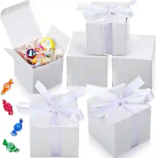 Mini Empaques Mini Cajas De Regalo Dulces X 50 U Con Cinta Fiestas
