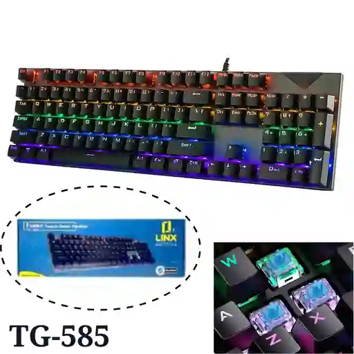 Teclado Mecanico Linx Alambrico Tg-385 Iluminado Rgb Usb Gaming Keyboard