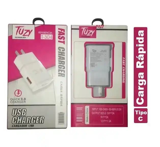 Cargador Tipo C Carga Rápida Cable De Datos Usb Batería Celular Android