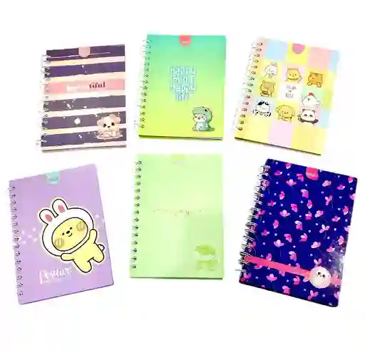 Cuaderno Argollado Pequeño 100 Hojas Cuadriculado Qnota Scribe Diseños Surtidos