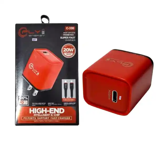 Cargador Tipo C 20w Fly C-330 Con Tecnología De Carga Segura
