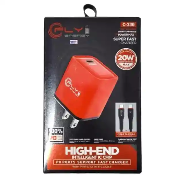 Cargador Tipo C 20w Fly C-330 Con Tecnología De Carga Segura