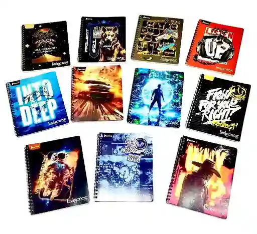 Cuaderno Argollado 80 Hojas Rayado Norma Diseños Surtidos Hombre Pasta Blanda Grande